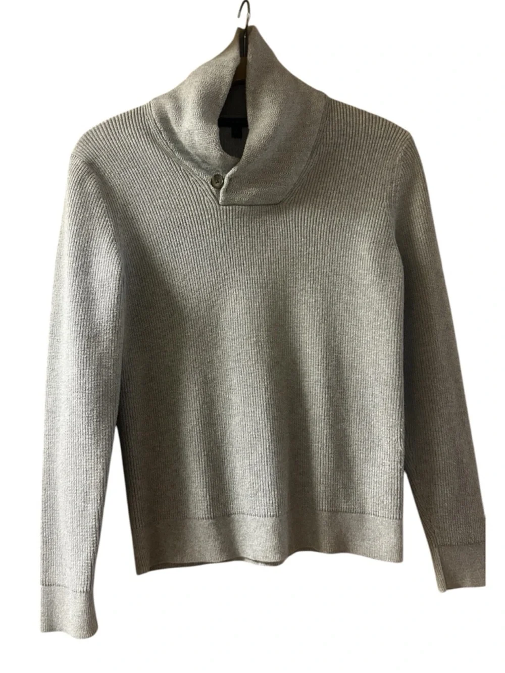 Banana Republic Light Gray Shawl Neck Knit Sweater